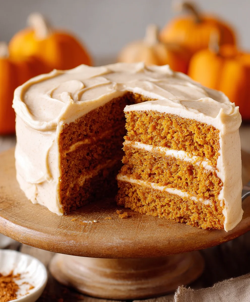 Best Pumpkin Cake with Cinnamon Cream Cheese Frosting